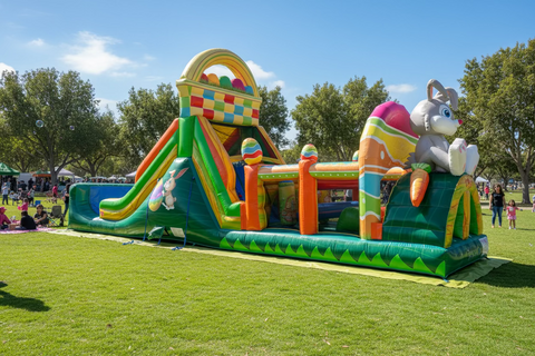 Easter Bunny Wonderland Commercial Inflatable Obstacle Course - IG5101-EBW