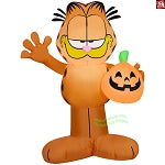 3.5' Gemmy Airblown Inflatable Halloween Garfield the Cat w/ Jack O' Lantern