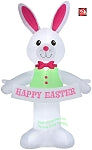12.5' Gemmy Airblown Inflatable Giant Easter Bunny w/ Happy Easter Banner