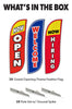 Image of Grand Opening Feather Flag - Variety 3-Pack V1 w/ Ground Spike Pole Set