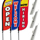 Grand Opening Feather Flag - Variety 3-Pack V1 w/ Ground Spike Pole Set