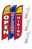 Image of Grand Opening Feather Flag - Variety 3-Pack V1 w/ Ground Spike Pole Set