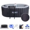 Image of ALEKO NEW Diamond Inflatable Jetted Hot Tub with LED Lights and Energy Efficient Cover - 2 Person - Black