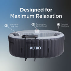 ALEKO NEW Diamond Inflatable Jetted Hot Tub with LED Lights and Energy Efficient Cover - 2 Person - Black