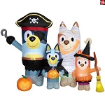 8' Gemmy Airblown Inflatable Bluey Family Halloween Costume Scene