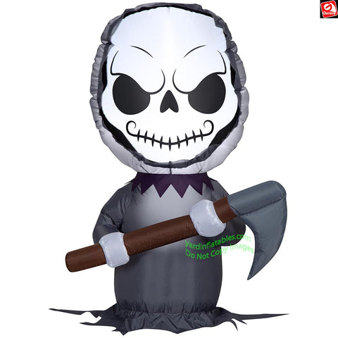 3.5' Gemmy Airblown Inflatable Halloween Grim Reaper w/ Sickle