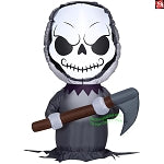 3.5' Gemmy Airblown Inflatable Halloween Grim Reaper w/ Sickle