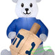 3' Gemmy Airblown Inflatable Hanukkah Bear Holding Dreidel