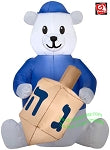 3' Gemmy Airblown Inflatable Hanukkah Bear Holding Dreidel
