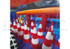 Image of 3 Lane Mega Thrill Race Car Commercial Inflatable Race Track Obstacle Course - IG5250-R