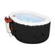 4 Person 210 Gallon Light Blue and White Round Inflatable Jetted Hot Tub with Cover by Aleko
