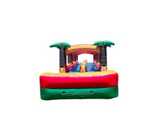 9'H Hawaiian Slip & Slide Double Lane w Pool by Happy Jump
