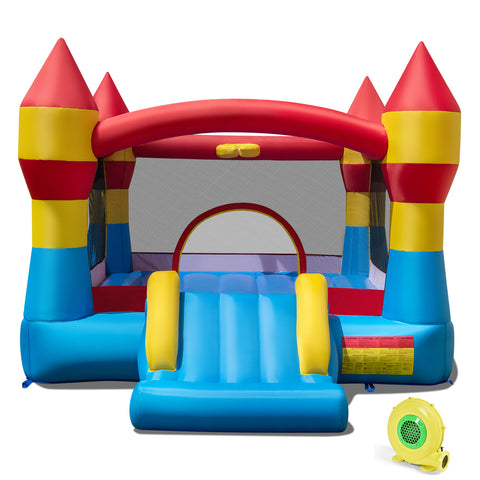 Inflatable Kids Water Slide Bounce Castle with 480W Blower by Costway