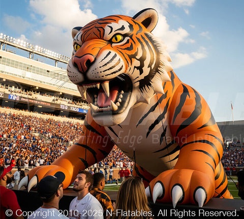 Inflatable Leaping Tiger Mascot by Cutting Edge