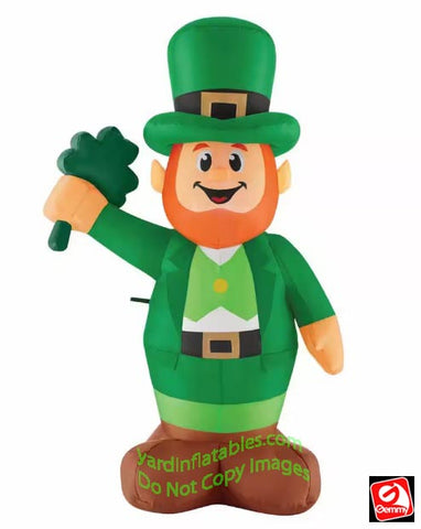 3.5' Gemmy Airblown Inflatable Leprechaun w/ Shamrock