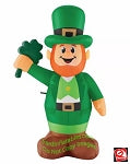 3.5' Gemmy Airblown Inflatable Leprechaun w/ Shamrock