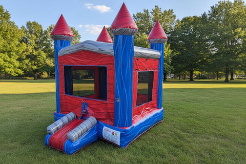 Marble Blue Castle 11x11 Commercial Inflatable Bounce House - MN1110-1MB