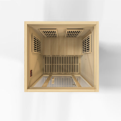 Maxxus "Seattle" 2 person Low EMF FAR Infrared Sauna Canadian Hemlock by Dynamic Saunas Direct