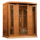 Maxxus 4-Person Corner Near Zero EMF (Under 2MG) FAR Infrared Sauna (Canadian Red Cedar) by Dynamic Saunas Direct