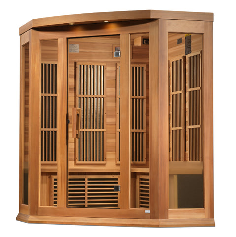 Maxxus "Avignon" 3 Person Corner Near Zero EMF FAR IR Sauna (MX-K356-01-ZF CED / MX-M356-01-ZF CED)
