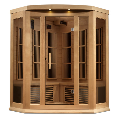 Maxxus 3 Person Corner Low EMF FAR IR Sauna (MX-K356-01)
