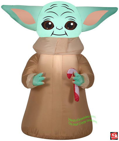 3 1/2' Christmas Mandalorian "The Child" Grogu w/ Candy Cane