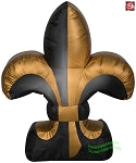 3' Gemmy Airblown Inflatable Mardi Gras Black & Gold Fleur-De-Lis