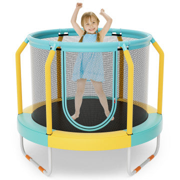 Mini Trampoline with Enclosure and Heavy-duty Metal Frame