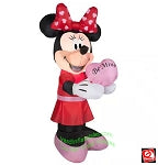 3.5' Gemmy Airblown Inflatable Valentine's Day Minnie Mouse Holding Heart