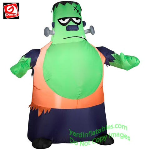 3 1/2' Gemmy Airblown Inflatable Halloween Frankenstein Monster With Big Chin