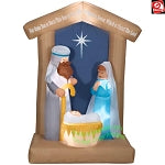 6.5' Gemmy Airblown Inflatable Christmas Nativity Scene w/ Stable