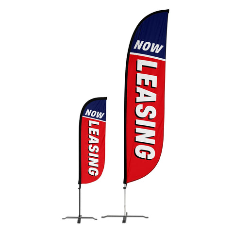 Now Leasing Feather Flag Red/White/Blue