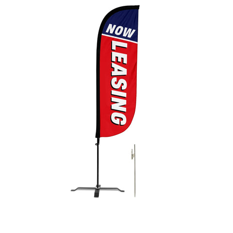 Now Leasing Feather Flag Red/White/Blue