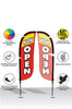 Image of Now Open Feather Flag - 3 Pack w/ Ground Spike Pole Set