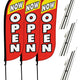 Now Open Feather Flag - 3 Pack w/ Ground Spike Pole Set