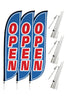 Image of Open Feather Flag - 3 Pack w/ Ground Spike Pole Set