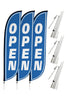 Image of Open Feather Flag - 3 Pack w/ Ground Spike Pole Set