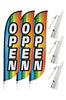 Image of Open Feather Flag - 3 Pack w/ Ground Spike Pole Set