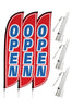 Image of Open Feather Flag - 3 Pack w/ Ground Spike Pole Set