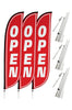 Image of Open Feather Flag - 3 Pack w/ Ground Spike Pole Set