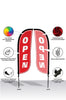 Image of Open Feather Flag - 3 Pack w/ Ground Spike Pole Set