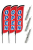 Image of Open Feather Flag - 3 Pack w/ Ground Spike Pole Set