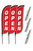 Image of Open Feather Flag - 3 Pack w/ Ground Spike Pole Set