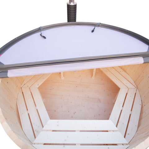 ALEKO Wood-Fired Hot Tub and Ice Bath - 4-5 Person - Pine - External Stove - Image 5