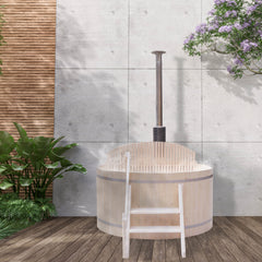 ALEKO Wood-Fired Hot Tub and Ice Bath with Internal Stove - 4-5 Person - Pine