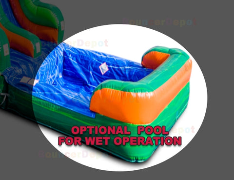 15'H Combo Castle Obstacle With Pool by Bouncer Depot