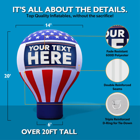 20ft Giant Inflatable Patriotic Balloon