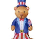 8' Patriotic Bear w/ Top Hat and Flag! by Gemmy Inflatable