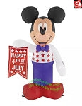 3.5' Gemmy Airblown Patriotic Disney Mickey Mouse w/ Banner