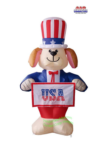 6' Air Blown Inflatable Patriotic Dog w/ Banners